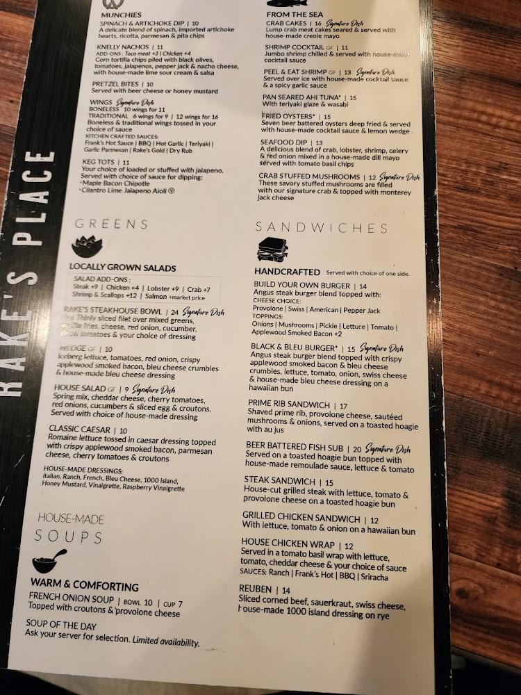Rake's Place Menu image 3